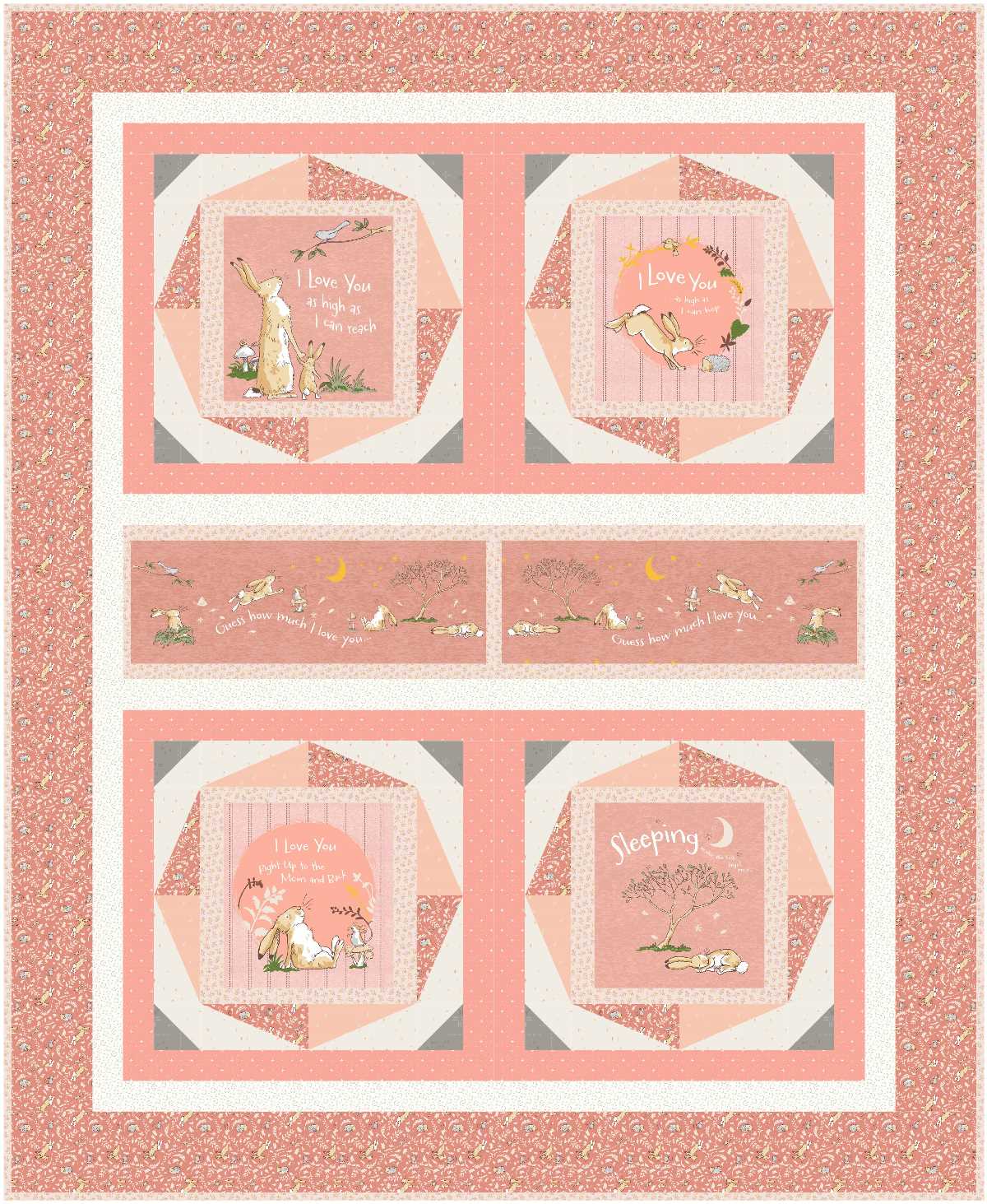 Guess How Much I Love You Pink Quilt Kit quiltedjoy