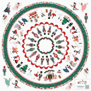 Nutcracker Tradition Home Decor Tree Skirt Panel - quilt fabric panel for quilting projects