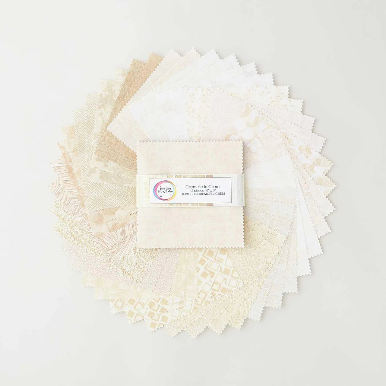 I've Got Hue, Babe Crème de la Crem 5" Squares - image 2 - quilting supply from Quilted Joy