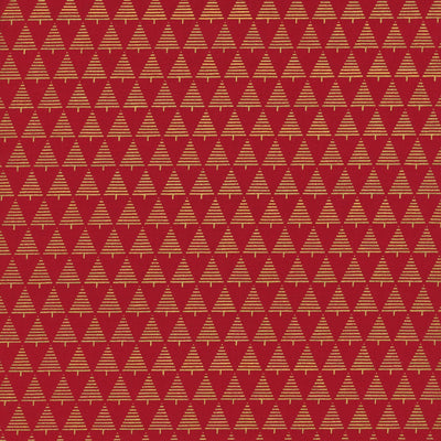 Holiday Blenders Red Trees Metallic Fabric Yardage