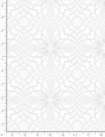 Whiteout White Kaleidoscope Fabric Yardage - quilt fabric for sewing and quilting projects