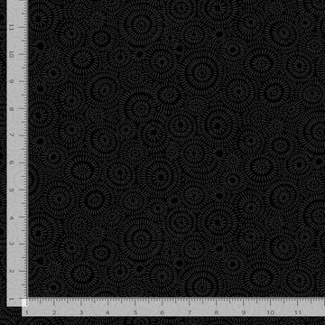 Blackout Black Geo Line Circle Shape Fabric Yardage - quilt fabric for sewing and quilting projects