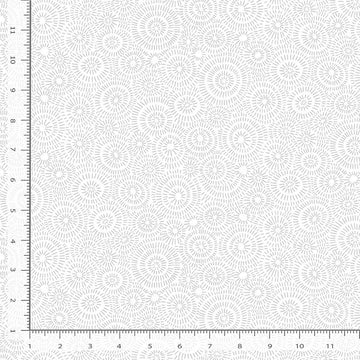 Whiteout White Geo Line Circle Shape Fabric Yardage - quilt fabric for sewing and quilting projects