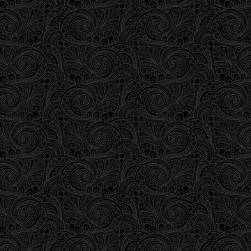Blackout Black Geo Swirls Fabric Yardage - quilt fabric for sewing and quilting projects