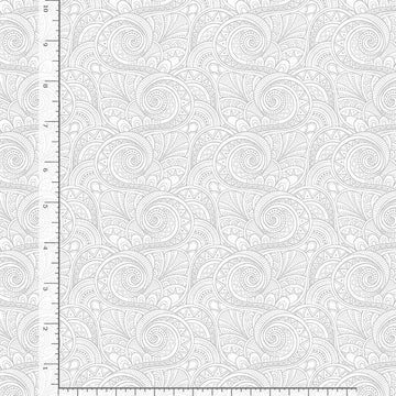 Whiteout White Geo Swirls Fabric Yardage - quilt fabric for sewing and quilting projects