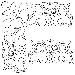 Hera Border &amp; Corner Mini-Set Digital File - longarm quilting pantograph digital design file