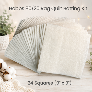 Hobbs 80/20 Rag Quilt Batting Kit - 24 Squares (9" x 9")