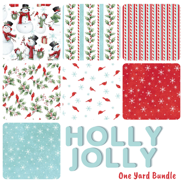 Holly Jolly One Yard Bundle - coordinating quilt fabric bundle