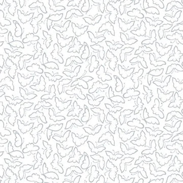 Quilter's Flour VI White on White Medium Butterflies Fabric Yardage