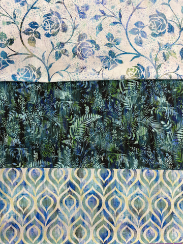Halcyon Blue Ferns 3 Yard Quilt Top Kit by Quilted Joy