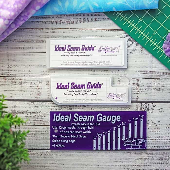 image of the Ideal Seam Guides and the Ideal Seam Gauge on a wood floor background