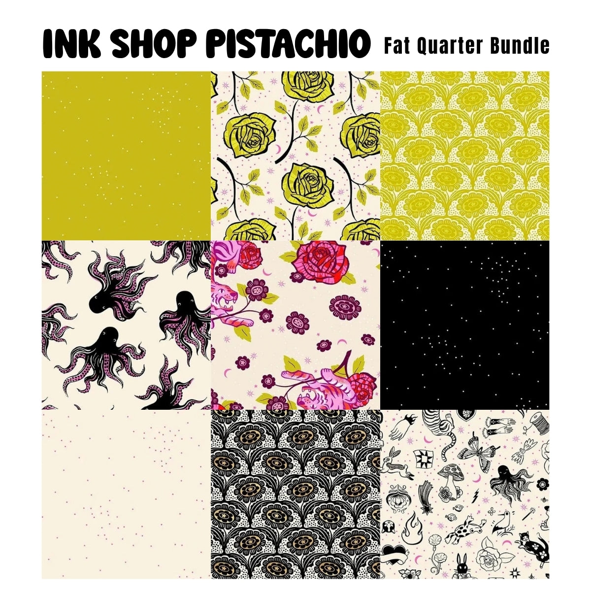 Ink Shop Pistachio Fat Quarter Bundle - PRESALE