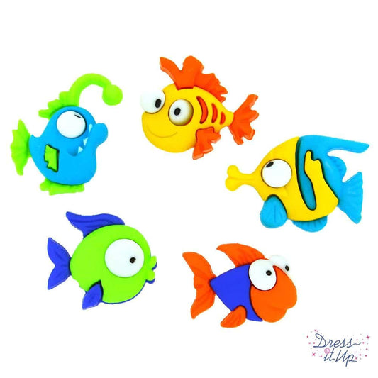 Sew Cute Somethin' Fishy Button Pack 5 Count