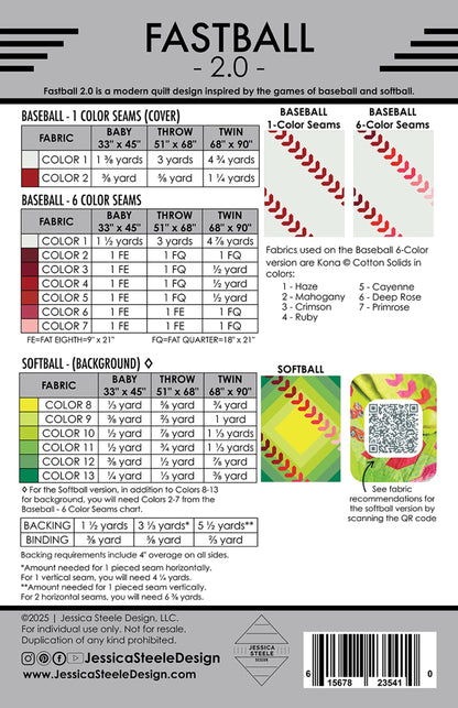 Fastball 2.0 quilt pattern alternate colorway baby throw and twin size view