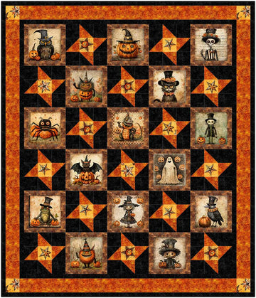 Jeepers Creepers Halloween quilt kit with fabric and pattern