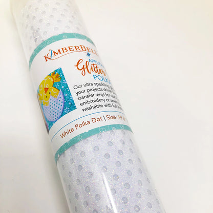 Kimberbell White Polka Dot Applique Glitter Sheet