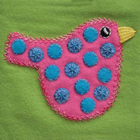 Sue Spargo Polka Dot Bird Pre-Cut Wool Kit