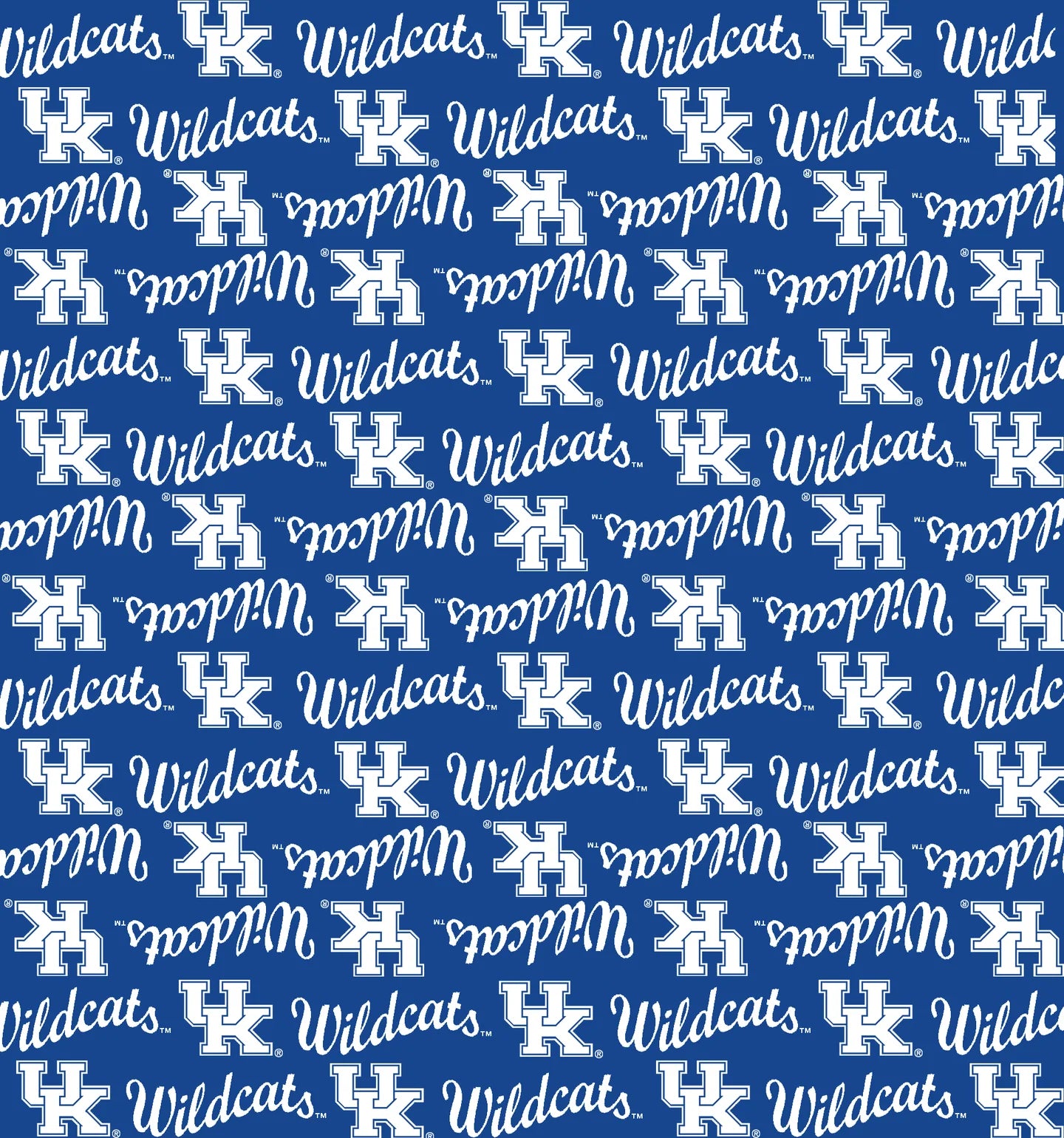 UK Blue Mini Packed Logo Fabric Yardage - quilt fabric for sewing and quilting projects