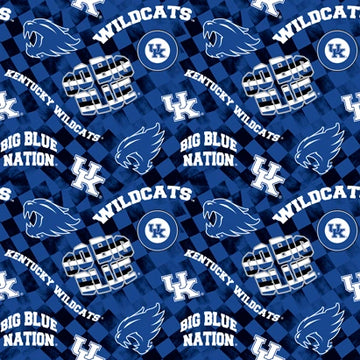 University of Kentucky Check Allover Fabric Yardage - quilt fabric for sewing and quilting projects