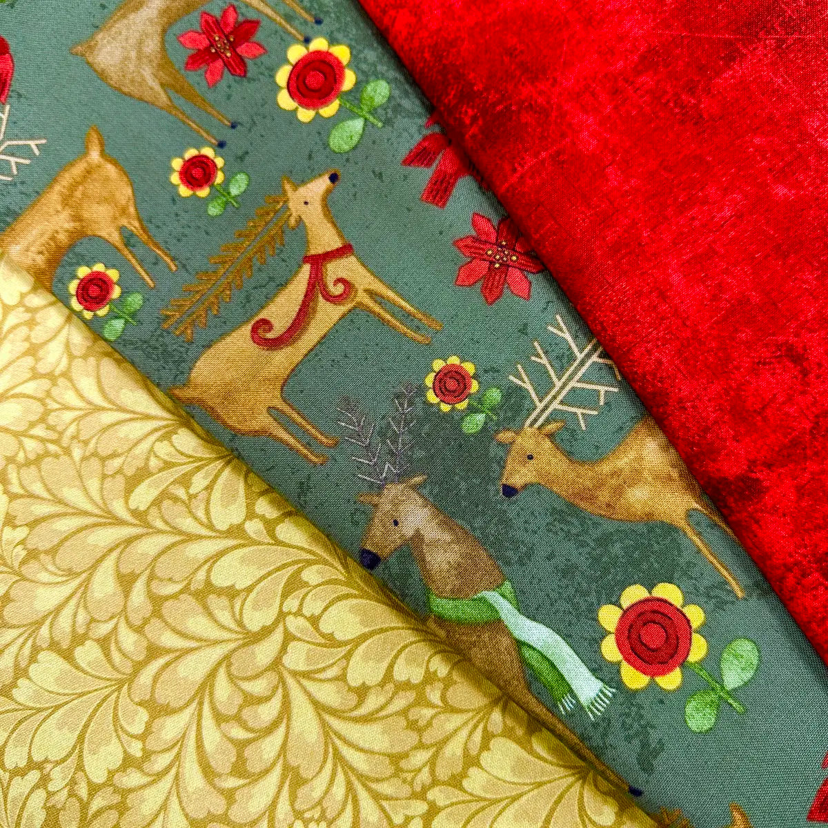 Kringle Garden Green 3 Yard Quilt Top Bundle