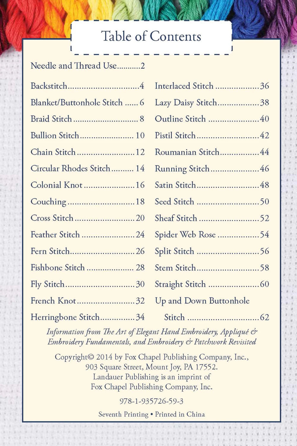 Hand Embroidery Stitches At-A-Glance - image 3 - quilting supply from Quilted Joy