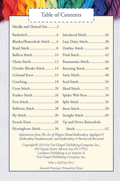 Hand Embroidery Stitches At-A-Glance - image 3 - quilting supply from Quilted Joy