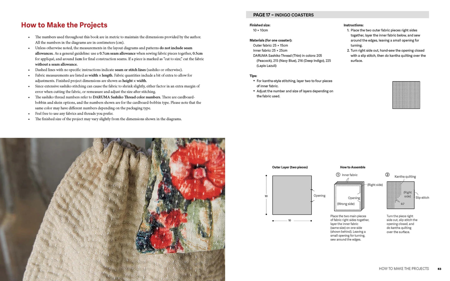 Modern Sashiko: 26 Mixed-Style Sashiko Projects for Everyday Items - image 8 - quilting supply from Quilted Joy