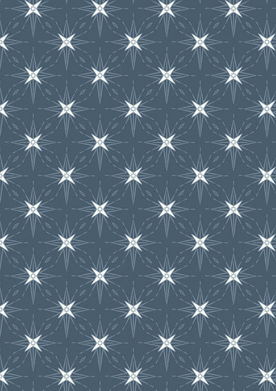 Where the Sky Dances Dark Blue North Star Fabric Yardage
