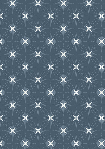 Where the Sky Dances Dark Blue North Star Fabric Yardage - quilt fabric for sewing and quilting projects