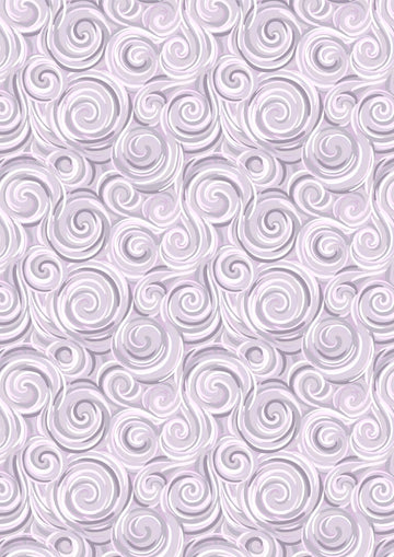 Where the Sky Dances Warm Lilac Northern Lights Swirl Fabric Yardage - quilt fabric for sewing and quilting projects