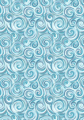 Where the Sky Dances Blue Northern Lights Swirl Fabric Yardage - quilt fabric for sewing and quilting projects