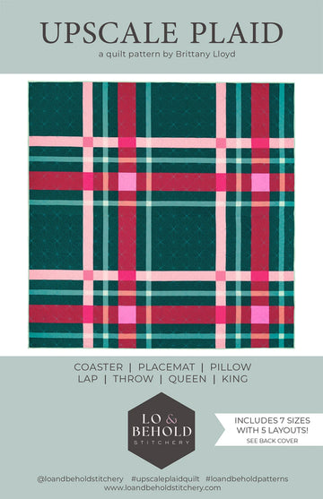 Upscale Plaid quilt pattern booklet for sewing and quilting