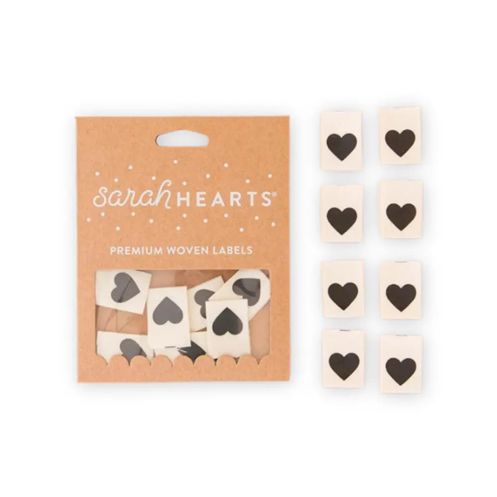 Sarah Hearts Black Heart Sew in Labels Product Photo