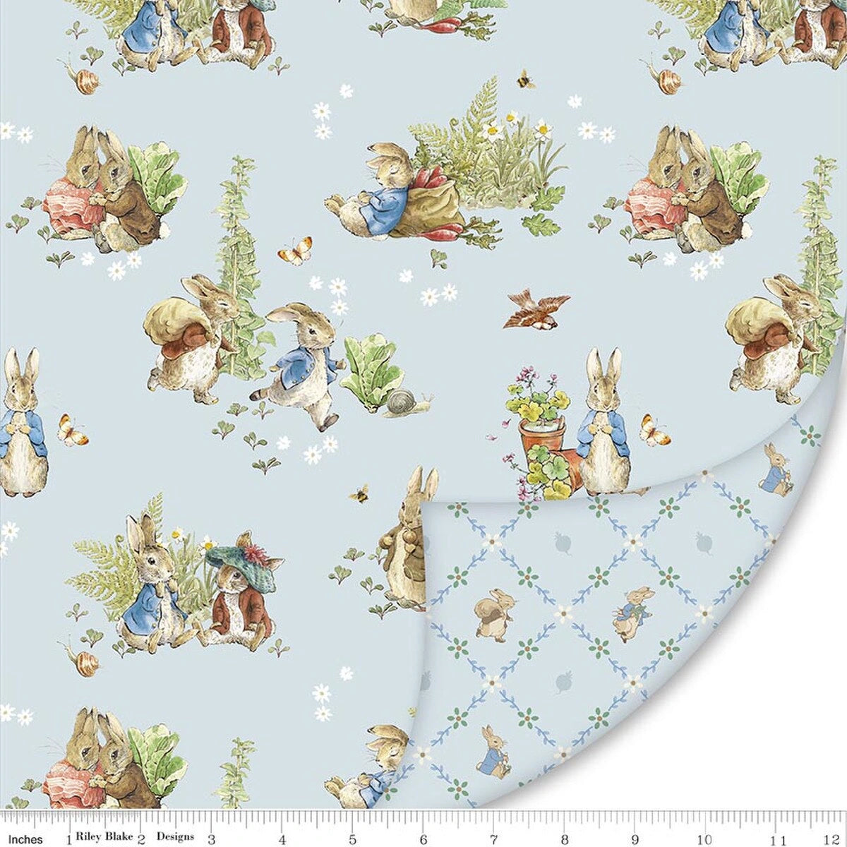 Double Lush Velvet Peter Rabbit Benjamin Bunny 58 inch wide fabric