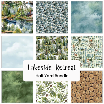 Lakeside Retreat Half Yard Bundle - coordinating quilt fabric bundle