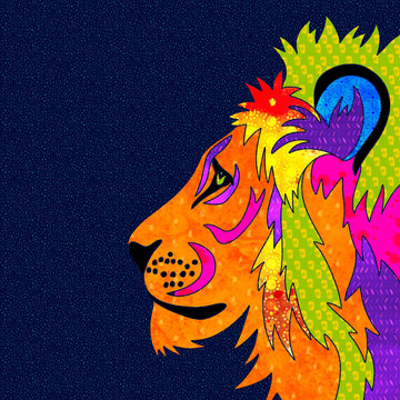On Safari Lion Collage Panel