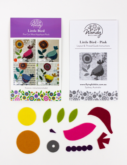 Wendy Williams Pink Little Bird Pre-Cut Wool Kit