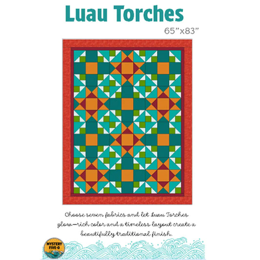 Luau Torches Mystery Five-0 Quilt Pattern - image 1 - quilting pattern with step-by-step instructions