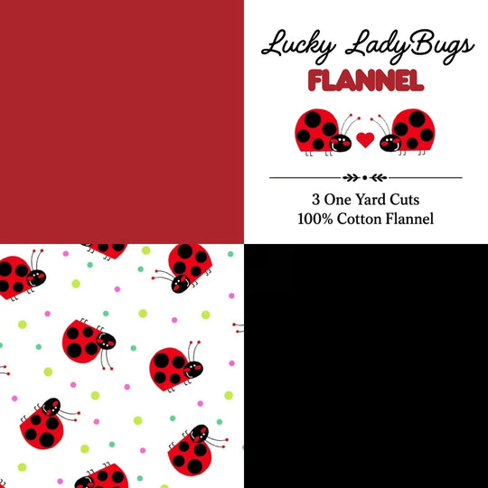 Lucky Ladybugs Flannel 3 Yard Bundle