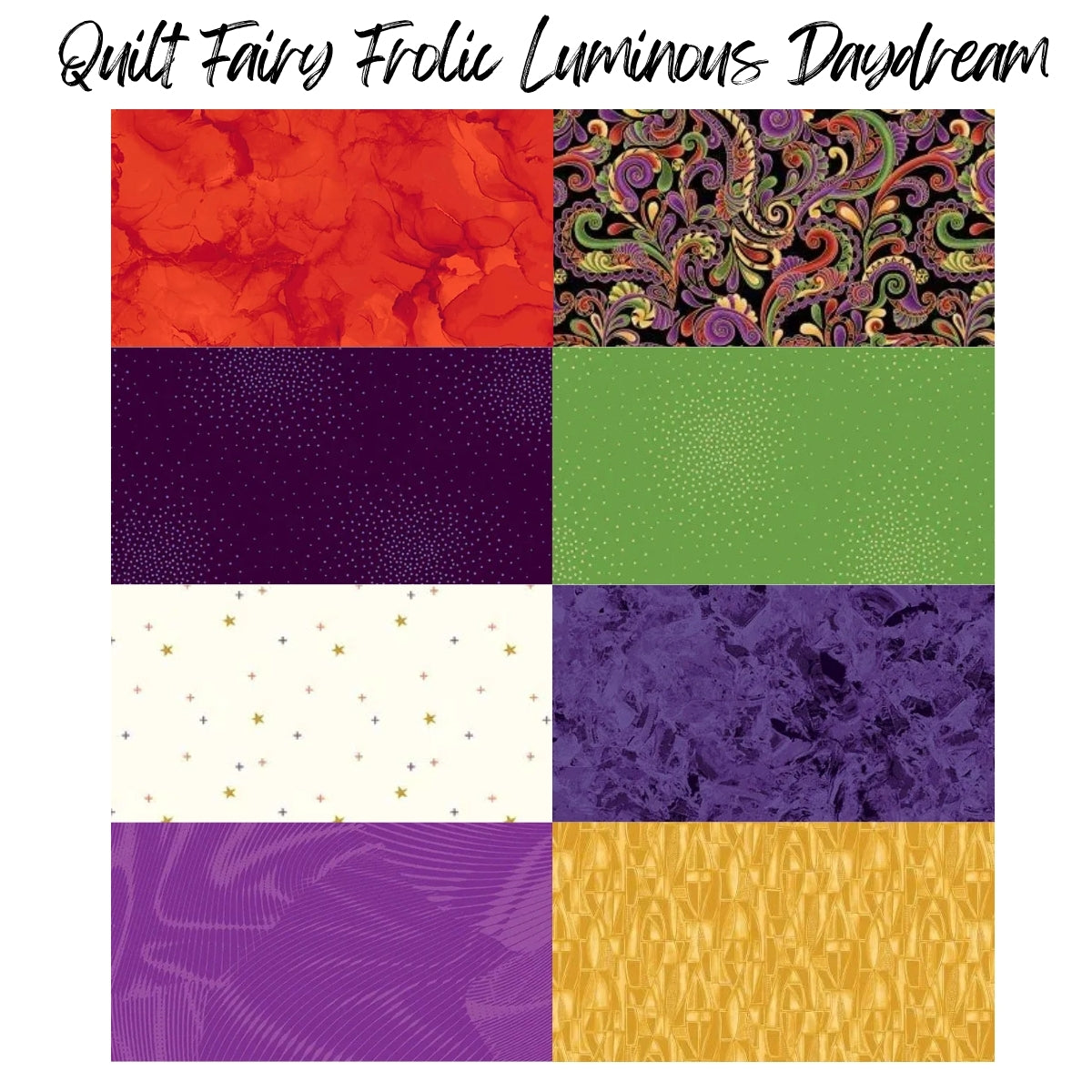 Quilt Fairy Frolic Luminous Daydream quilt kit jewel tone swirling print fabrics