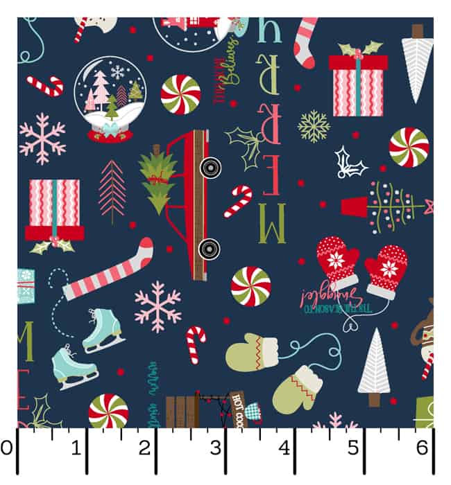 Cup Of Cheer Christmas Graffiti Print Navy