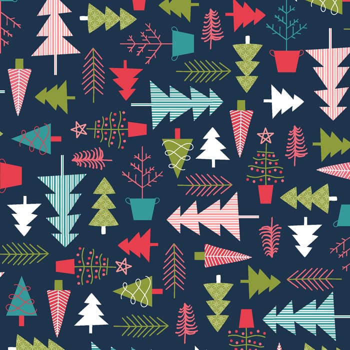 Kimberbell Cup Of Cheer - Tree Farm Navy Fabric Yardage