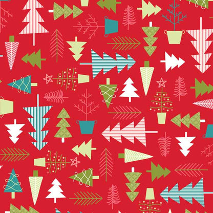 Kimberbell Cup Of Cheer - Tree Farm Red Fabric Yardage