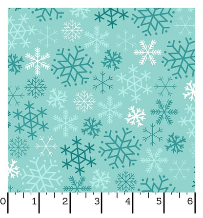 Cup Of Cheer Snowflakes Teal