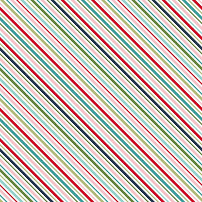 Kimberbell Cup Of Cheer - Peppermint Stripe Multi Fabric Yardage