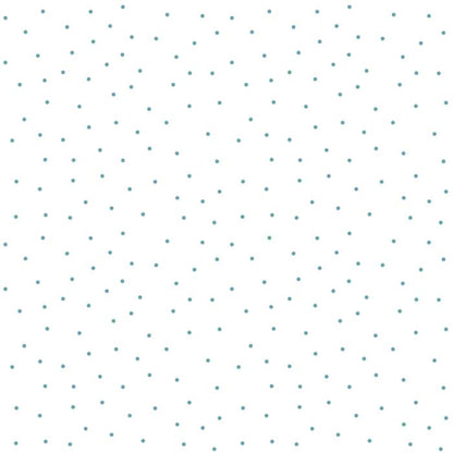 Kimberbell Basics - Tiny Dots White/Teal Fabric Yardage