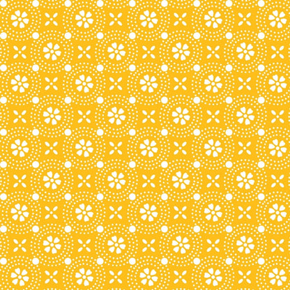 Kimberbell Basics - Dotted Circles Yellow Fabric Yardage