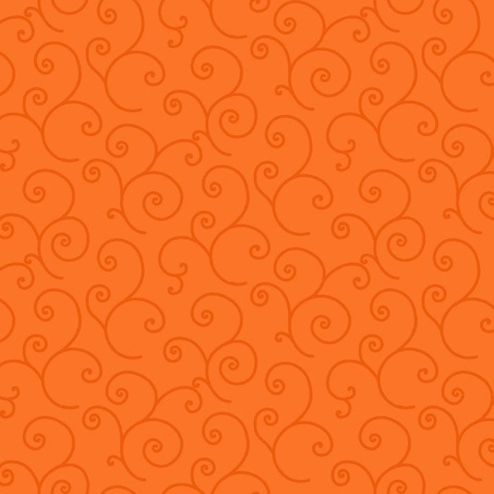 Kimberbell Basics Refreshed Scroll Orange Tonal Fabric Yardage