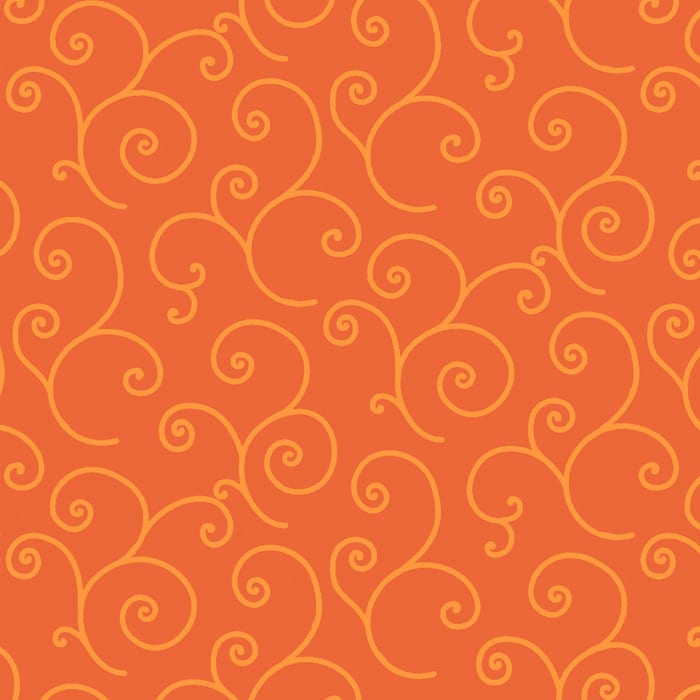 Kimberbell Basics - Scroll Orange Fabric Yardage