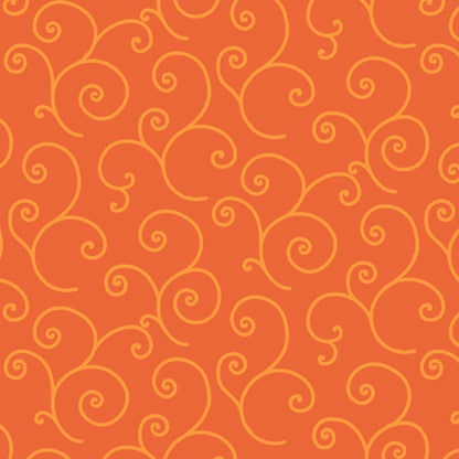 Kimberbell Basics - Scroll Orange Fabric Yardage